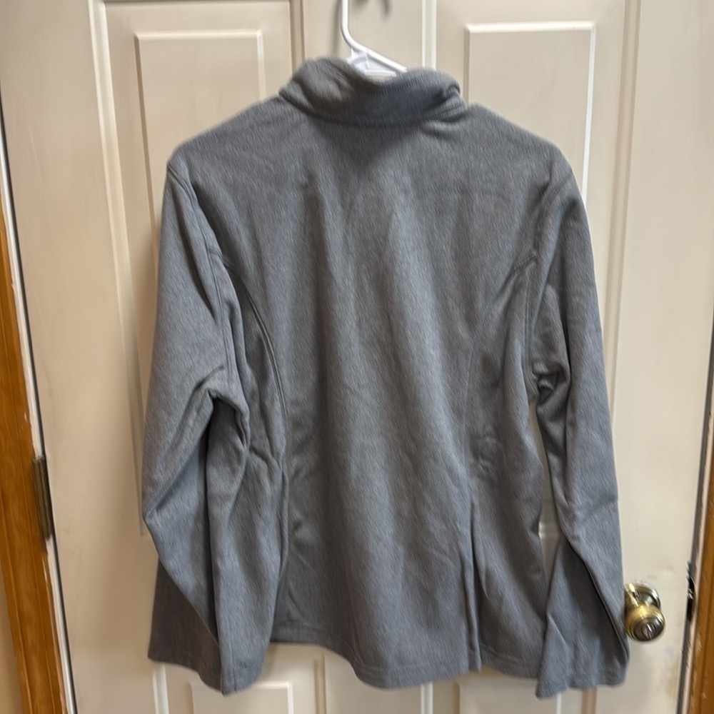 NWT Lands' End Heather Gray Half Zip Pullover Thermacheck Fleece Jacket size XL - Picture 2 of 8